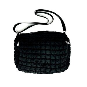 Valentino Orlandi Stylish Large Black Quilted Women's Crossbody Bag